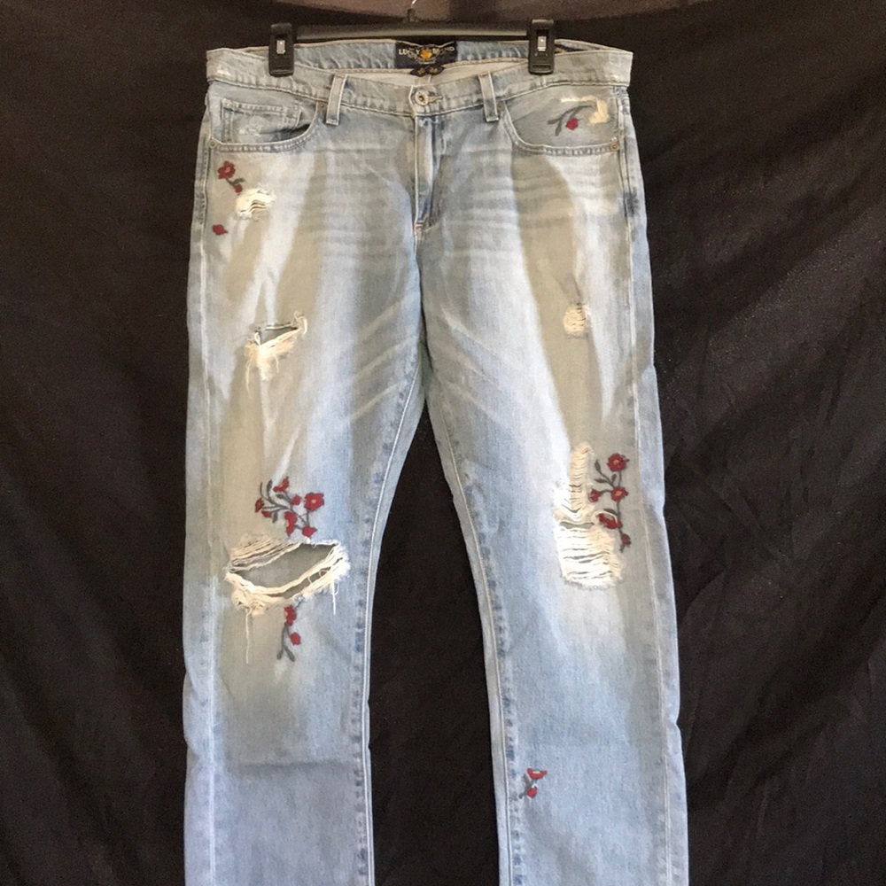 Lucky brand jeans with floral detailing